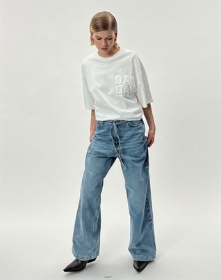 Drew Embroidery Heavy Jersey T-shirt - Bright White 